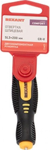 Отвертка шлицевая REXANT SL 3х200 мм Cr-V двухкомпонентная рукоятка 12-6423 - изображение 2