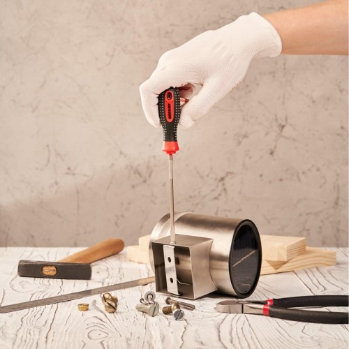 Отвертка шлицевая REXANT SL 4х100 мм S2 трехкомпонентная рукоятка 12-6424-1 - изображение 4