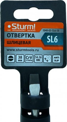 Отвертка шлицевая Sturm 1040-03-SL6-38 магнит. наконечник, 6х38мм - изображение 3