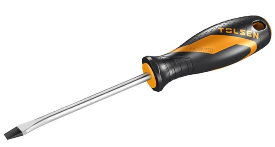 Отвертка шлицевая TOLSEN TT20003 "GRIPro", Slotted 5,5 мм, 100 мм