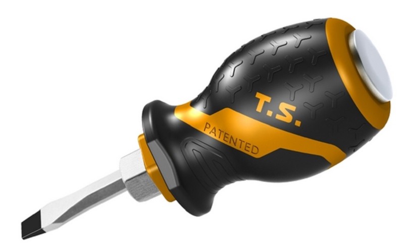 Отвертка шлицевая TOLSEN TT20138 "GRIPro", Slotted 6,5 мм, 38 мм, силовая