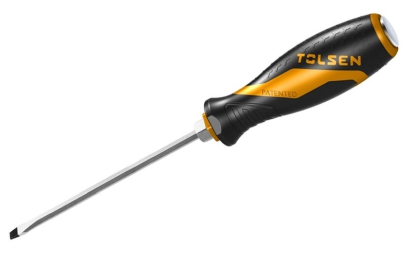 Отвертка шлицевая TOLSEN TT20115 "GRIPro" Slotted 6,5 мм, 150 мм, силовая TT20115
