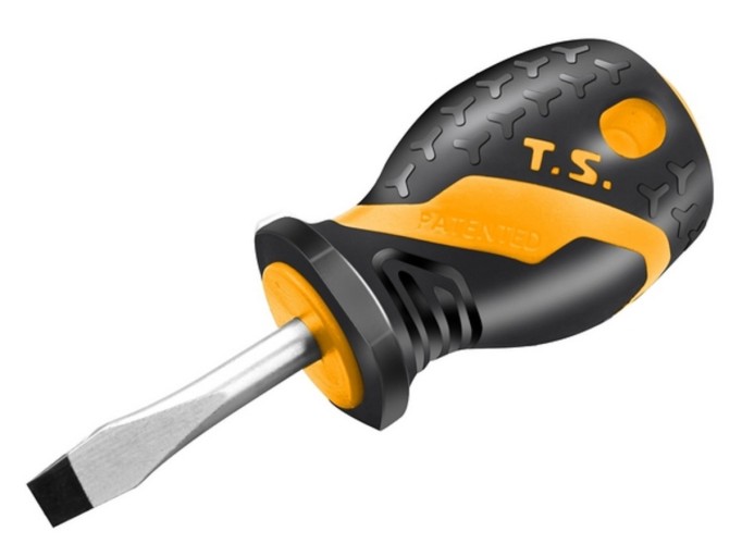 Отвертка шлицевая TOLSEN TT20131 "GRIPro", Slotted 5,5 мм, 38 мм