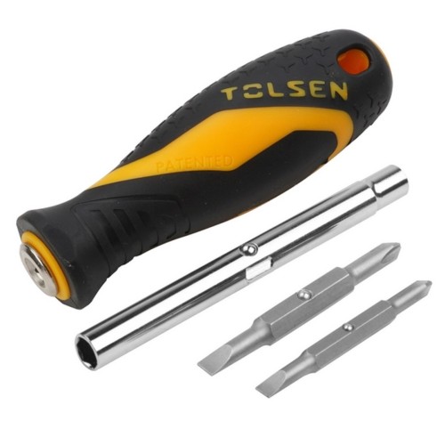 Отвертка TOLSEN TT20043 со сменными битами, 6 в 1