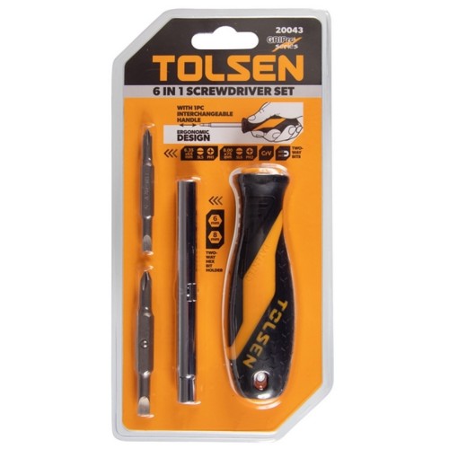 Отвертка TOLSEN TT20043 со сменными битами, 6 в 1 - изображение 2