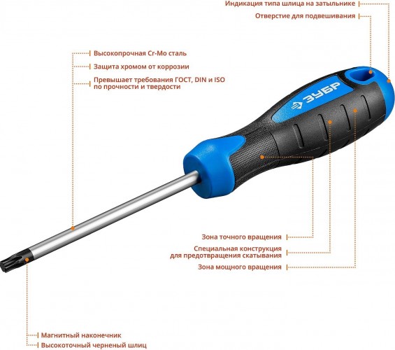 Отвертка TX ЗУБР ПРОФЕССИОНАЛ tx30x100 25234-30_z01 - изображение 2