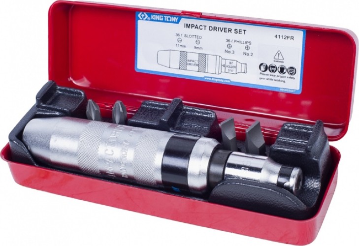 Отвертка ударная KING TONY 4112FR 5/16", 6 предметов - изображение 3