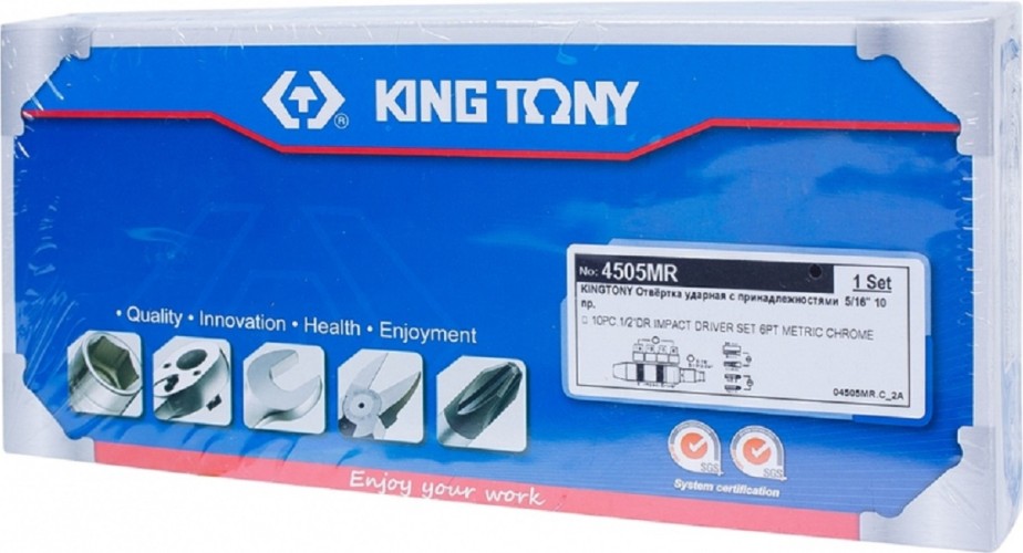 Отвертка ударная KING TONY 4505MR 5/16", 10 предметов - изображение 5