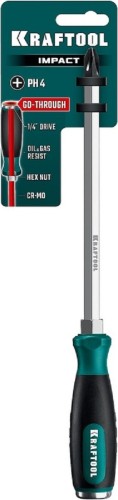 Отвертка ударная KRAFTOOL IMPACT PH 4 сквозной стержень Cr-Mo 250034-4 - изображение 2