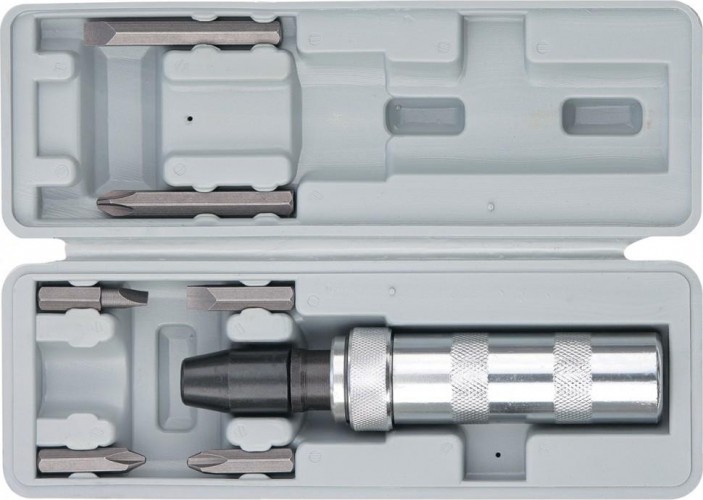 Отвертка ударная MATRIX 1/2", набор бит, 6 шт. в пласт. боксе 11575