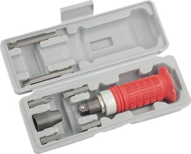 Отвертка ударная MATRIX 1/2", набор бит, 6 шт. обрезиненная ручка, в плас. боксе 11579 - изображение 2