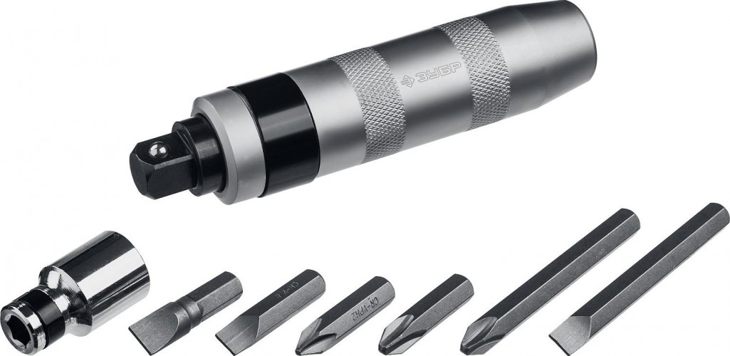 Отвертка ударная ЗУБР ПРОФЕССИОНАЛ с насадками, 8 предметов 2567 - изображение 2
