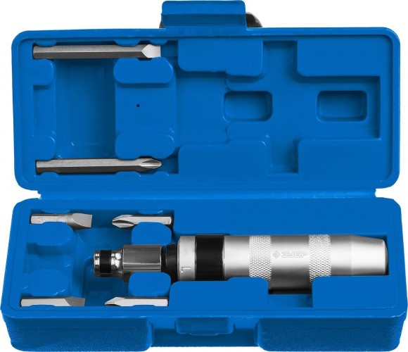 Отвертка ударная ЗУБР ПРОФЕССИОНАЛ с насадками, 8 предметов 2567