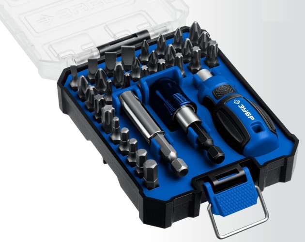 Отвертка ЗУБР 25173 с насадками 34 шт