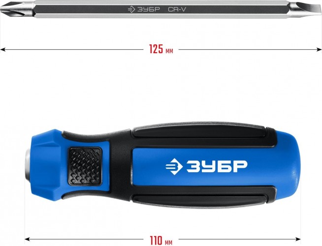 Отвертка ЗУБР Профессионал переставная sl6 / ph2 25029 - изображение 2