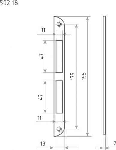 Ответная планка НОРА-М 502.18 "Старая бронза" 8567 - изображение 3