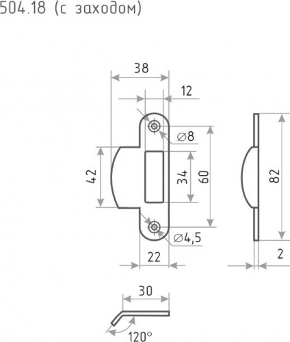 Ответная планка НОРА-М 504.18 "Хром" 8576 - изображение 3