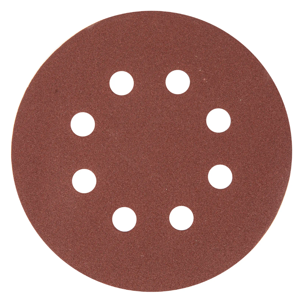 Круг абразивный на ворсовой подложке под липучку, перфорированный, P 180, 125 мм, 5 шт Matrix