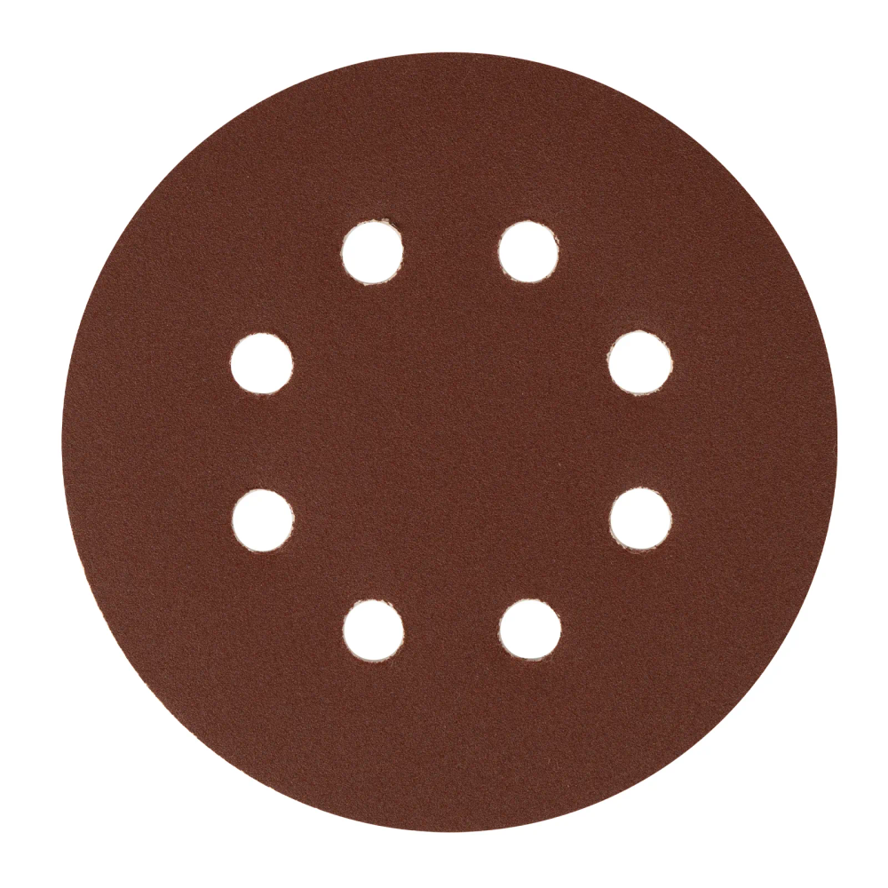 Круг абразивный на ворсовой подложке под липучку, перфорированный, P 180, 125 мм, 5 шт Сибртех - изображение 2