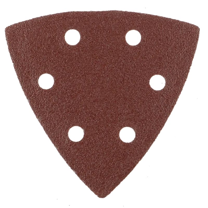 Треугольник абразивный под липучку, перфорированный, P 80, 93 мм, 5 шт Matrix на ворсовой подложке