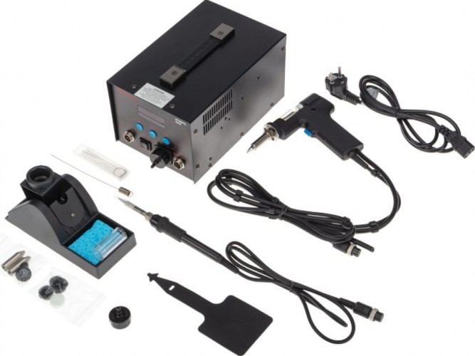 Паяльная станция REXANT R048 (паяльник + демонт. паяльник), модель цифровая, 20 12-0735