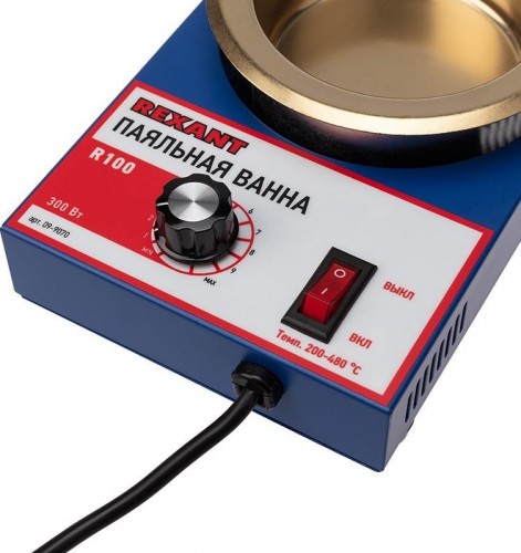 Паяльная ванна REXANT ПВ9070 300 вт, d 100 мм, 200-480 °c 09-9070 - изображение 5