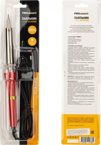 Паяльник Proconnect П0126-4 долговечное жало, серия classic, 100вт, 230в, блис 12-0126-4 - изображение 4