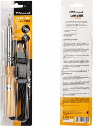 Паяльник Proconnect П0176-4 с деревянной ручкой, серия wood, 65вт, 230в, блист 12-0176-4 - изображение 5