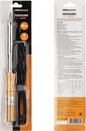 Паяльник Proconnect П0177-4 с деревянной ручкой, серия wood, 80вт, 230в, блист 12-0177-4 - изображение 5