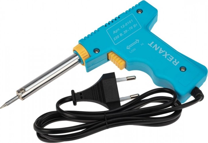 Паяльник REXANT П0161 двухрежимный, серия мастер, 30/70вт, 230в, блистер 12-0161