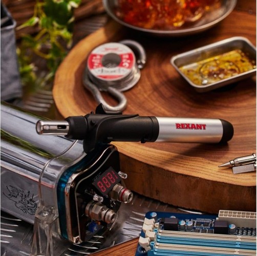 Паяльник REXANT П0501 с пьезоподжигом, газовый, 17мл, 2 насадки, блистер 12-0501 - изображение 5