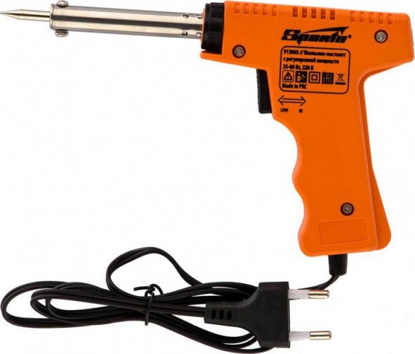 Паяльный пистолет Sparta 25-80 Вт, 220 В с регулировкой мощности 913065