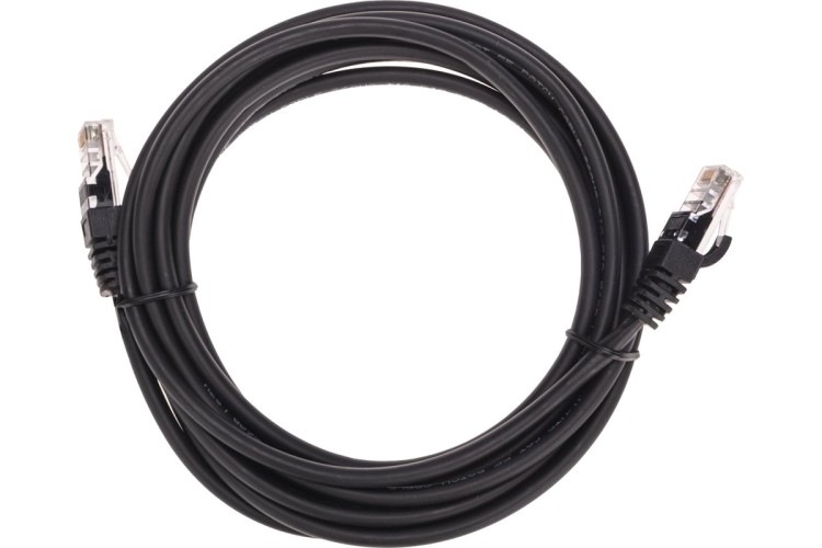 Патч-корд REXANT 02-0102-3 U/UTP, CAT 5e, RJ45-RJ45, 26AWG, LSZH, черный 3м
