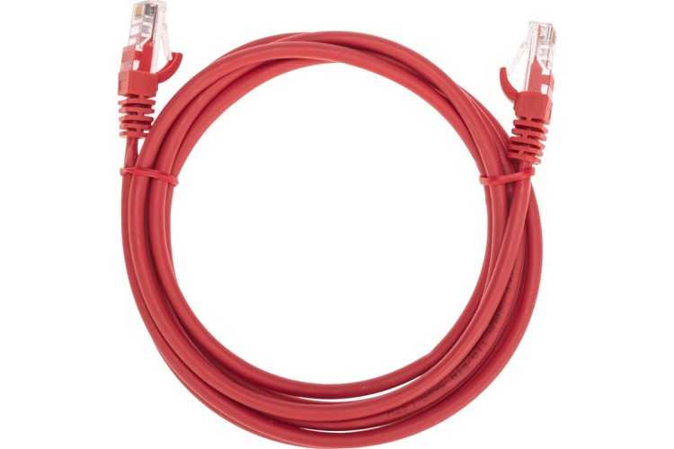 Патч-корд REXANT 02-0103-2 U/UTP, CAT 5e, RJ45-RJ45, 26AWG, LSZH, красный 2м