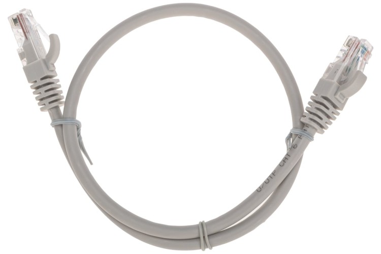 Патч-корд REXANT 02-0290-05 U/UTP, CAT 6, RJ45-RJ45, 26AWG, LSZH, серый, 0,5м