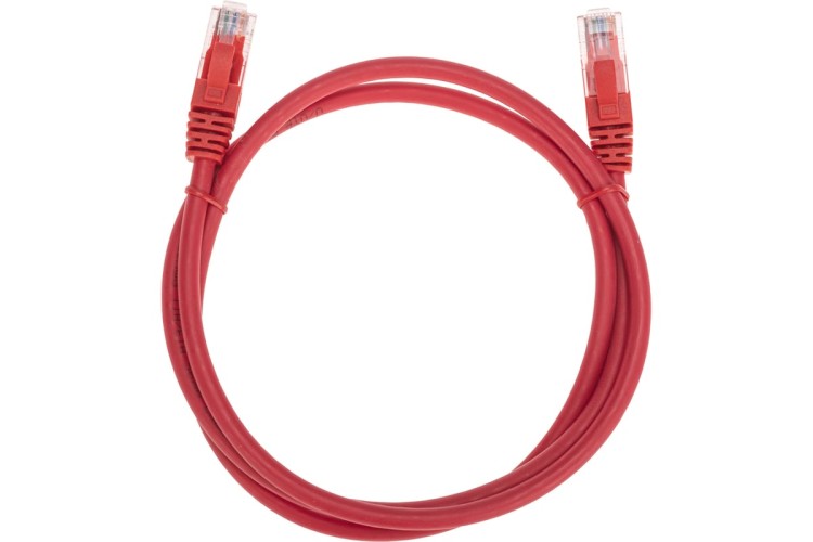 Патч-корд REXANT 02-0293-1 U/UTP, CAT 6, RJ45-RJ45, 26AWG, LSZH, красный 1м