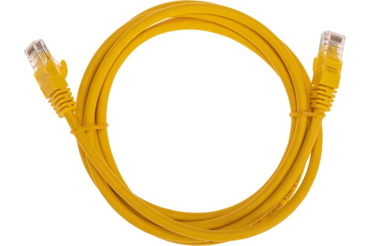 Патч-корд REXANT 02-0295-2 U/UTP, CAT 6, RJ45-RJ45, 26AWG, LSZH, желтый 2м