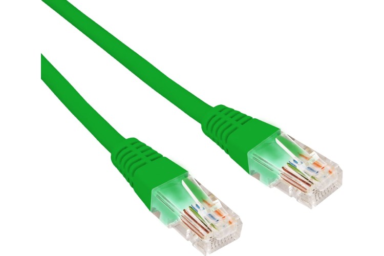 Патч-корд REXANT 02-0296-03 U/UTP, CAT 6, RJ45-RJ45, 26AWG, LSZH, зеленый 0,3м