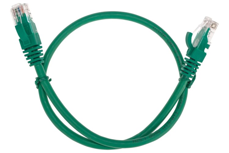 Патч-корд REXANT 02-0296-05 U/UTP, CAT 6, RJ45-RJ45, 26AWG, LSZH, зеленый 0,5м