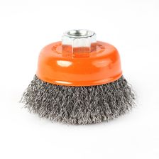 Щетка PATRIOT чашеобразная, 100 мм, ХМ14, гофрированная проволока, жесткая, металлическая - изображение 5