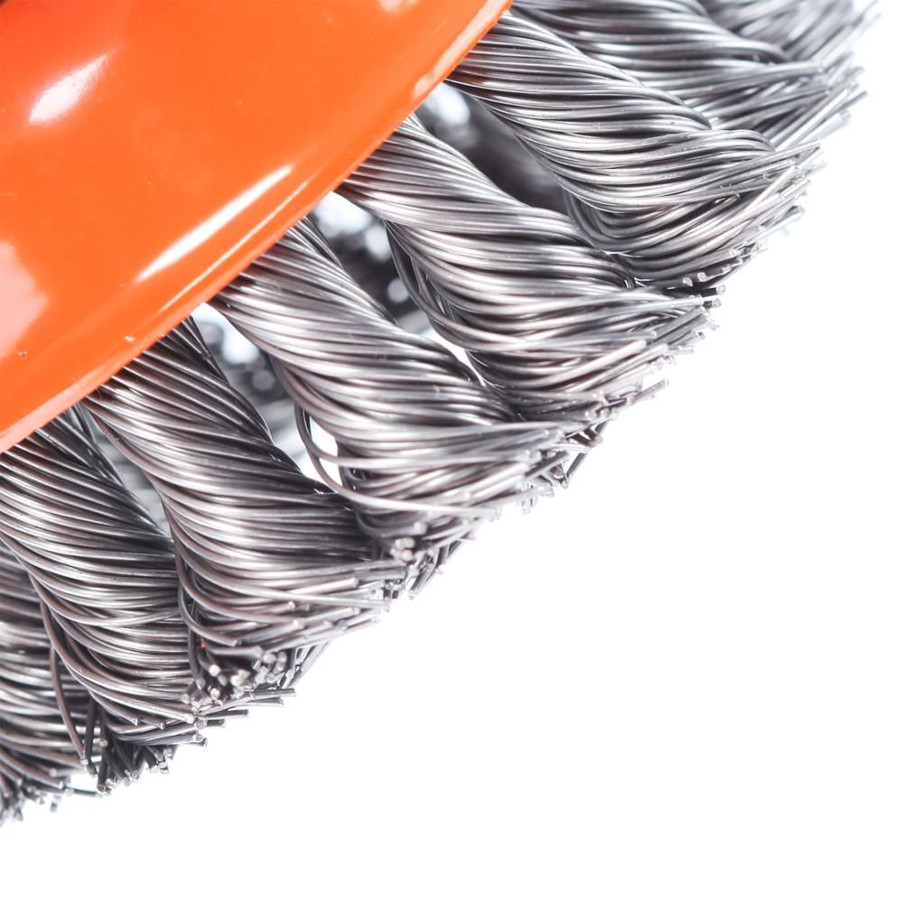 Щетка PATRIOT чашеобразная, 125 мм, ХМ14, витая проволока, жесткая, металлическая - изображение 3