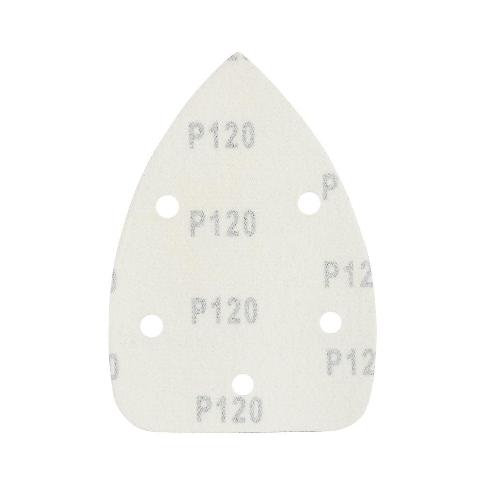 Треугольник шлифовальный PATRIOT на липучке / 140х140х80мм / Р100 / 5 отверстий / 5 шт / абразивный - изображение 2