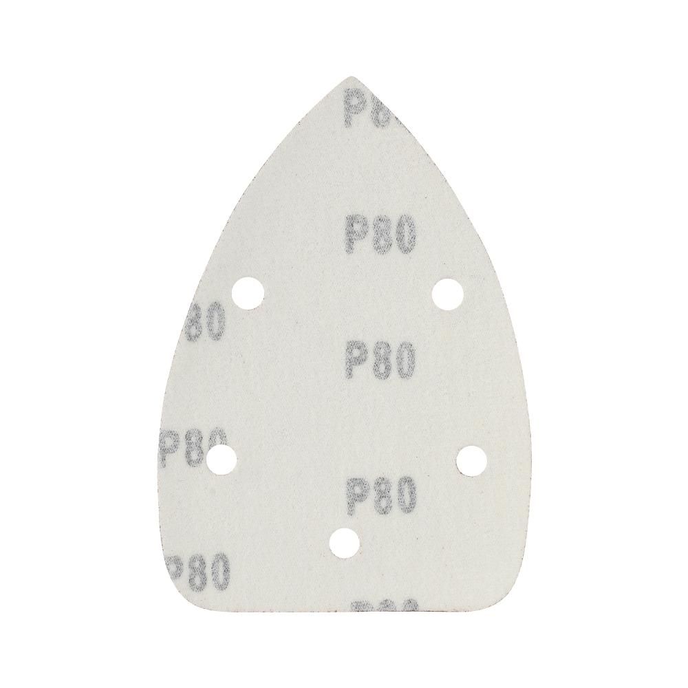 Треугольник шлифовальный PATRIOT на липучке / 140х140х80мм / Р80 / 5 отверстий / 5 шт / абразивный - изображение 2