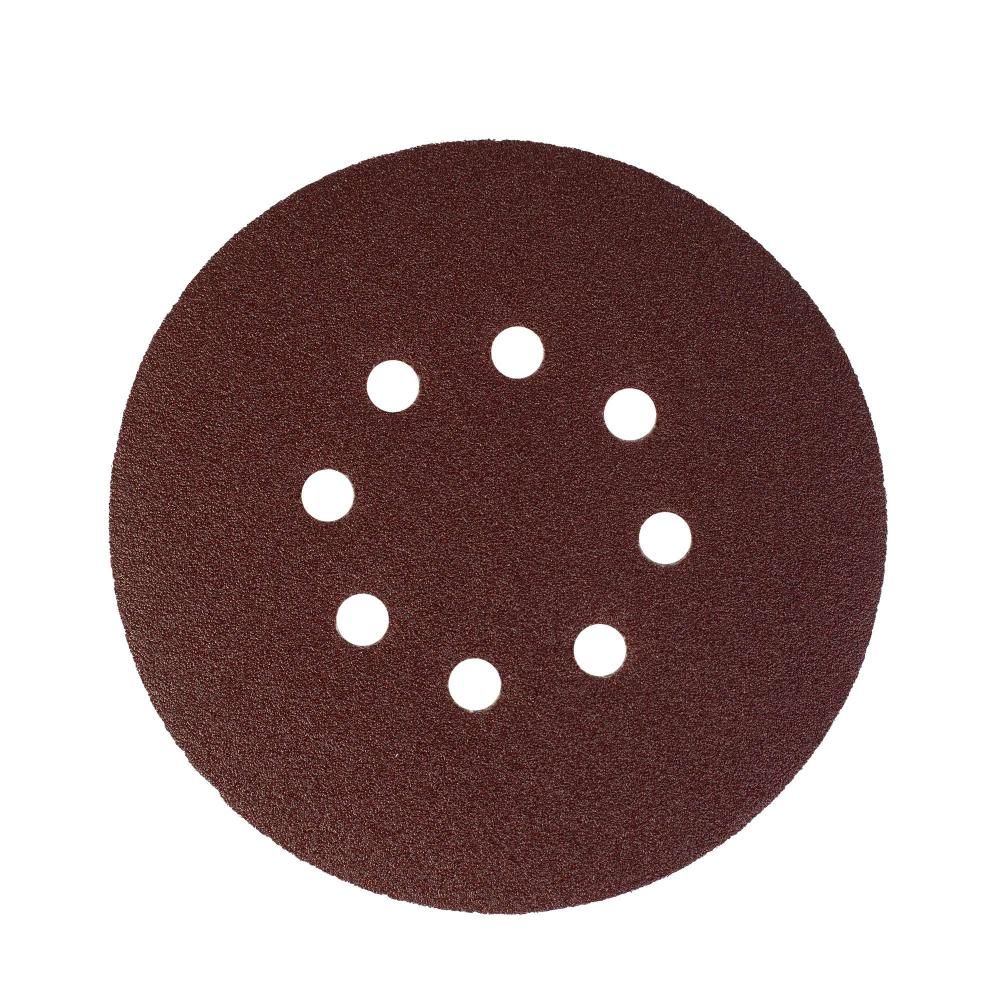 Круг шлифовальный PATRIOT на липучке / 150мм / 8 отверстий / Р100 / 5 шт / диск абразивный