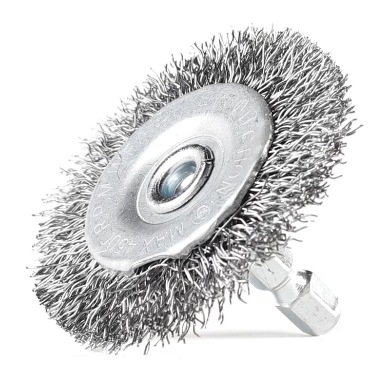 Щетка PATRIOT круглая для дрели, 50 мм НЕХ, металлическая, жесткая - изображение 2