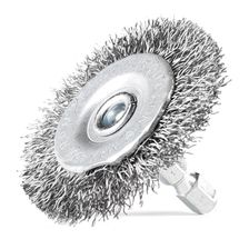 Щетка PATRIOT круглая для дрели, 50 мм НЕХ, металлическая, жесткая - изображение 4