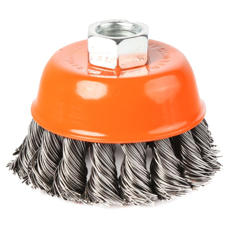 Щетка PATRIOT чашеобразная, 75мм, ХМ14, витая проволока, жесткая, металлическая