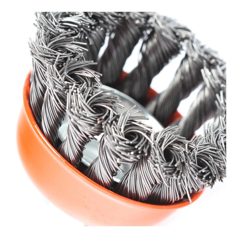 Щетка PATRIOT чашеобразная, 75мм, ХМ14, витая проволока, жесткая, металлическая - изображение 2