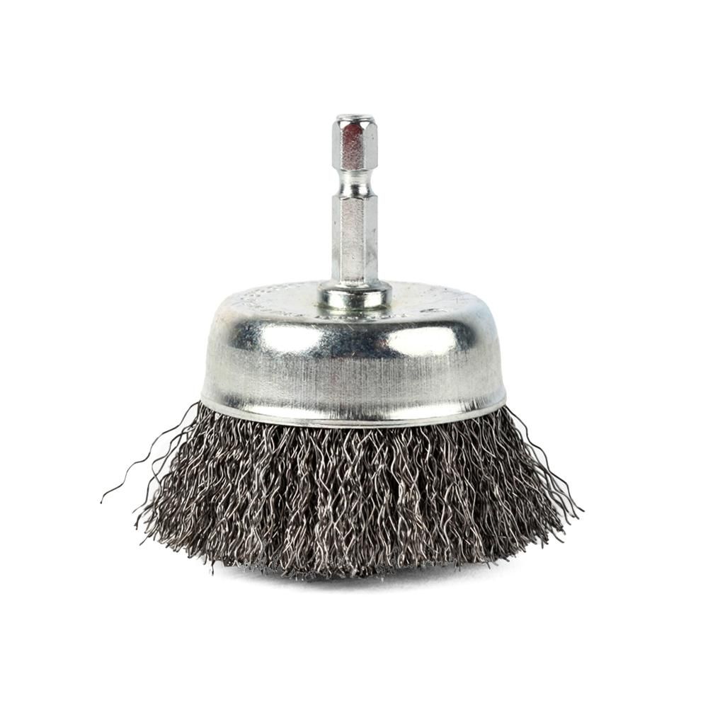 Щетка PATRIOT чашеобразная для дрели, 75 мм НЕХ, жесткая, металлическая