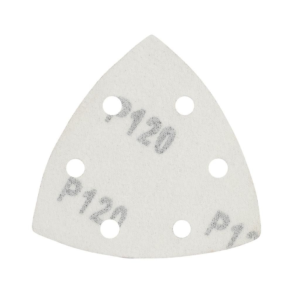 Треугольник шлифовальный PATRIOT на липучке / 80х80х80мм / Р120 / 6 отверстий / 5 шт / абразивный - изображение 2